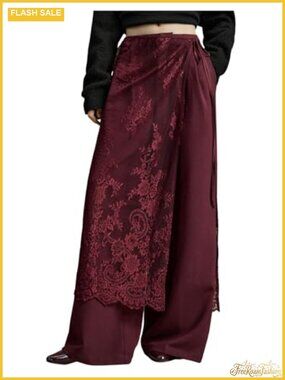 Lace Floral Wrap Skirt Tie Side Sheer Cover Up Long Skirt